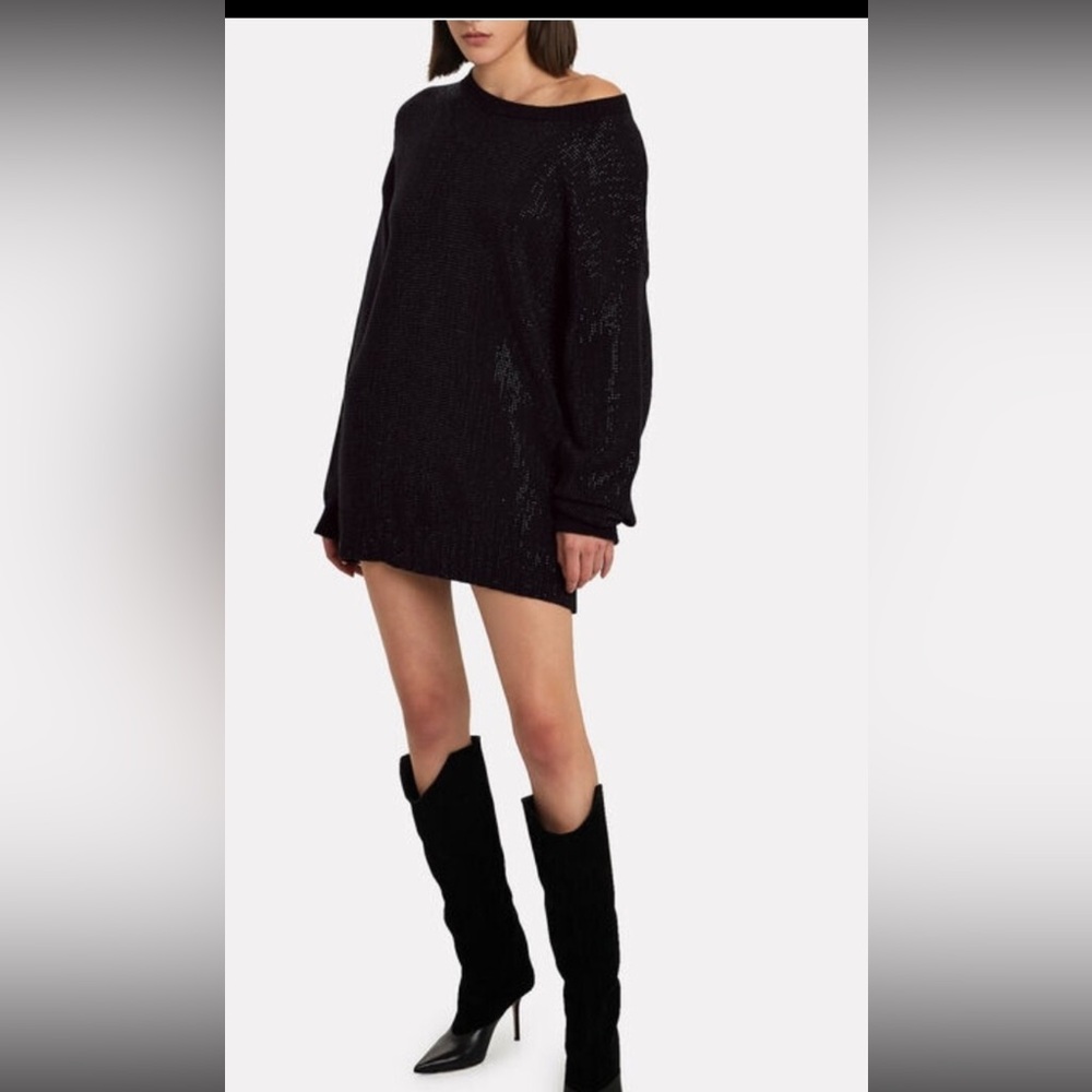 RtA Celeste Long Sleeve Sweater with Mini sparkly Studs